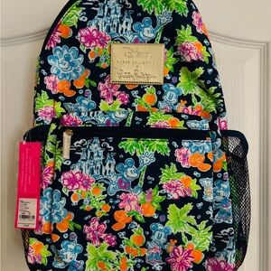 NWT Lilly Pulitzer Loves Disney Bahia Backpack Mickey Minnie Cinderella